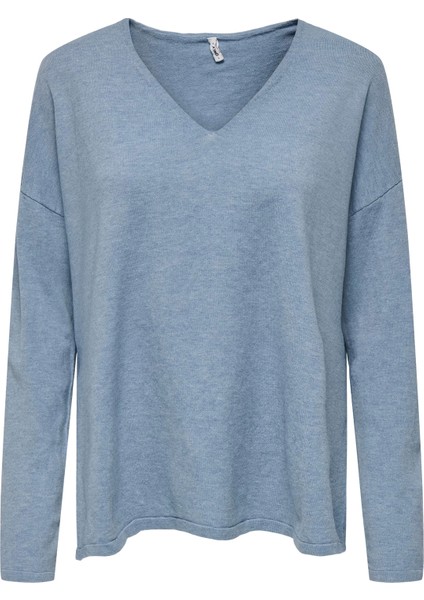 15354092 V Yaka Kadin Triko - Mavi