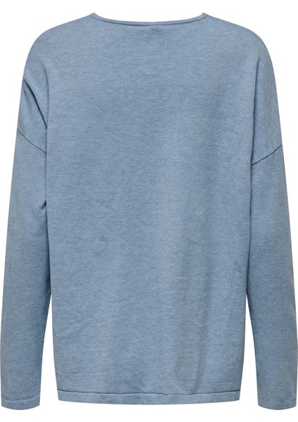 15354092 V Yaka Kadin Triko - Mavi