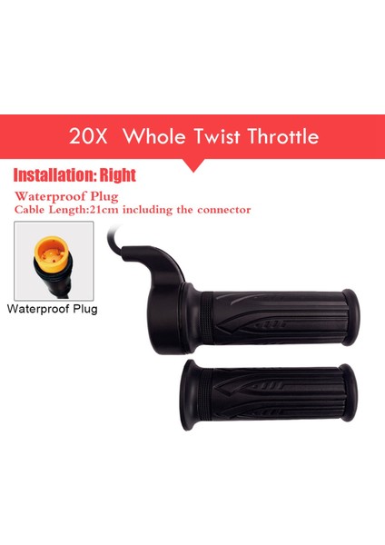 Wuxing Ebike Twist Gaz Kelebeği Sol ve Sağ El Gaz Kelebeği 3 Pinli Konnektörlü Ebike Parçaları, Su Geçirmez (Yurt Dışından) modelleri