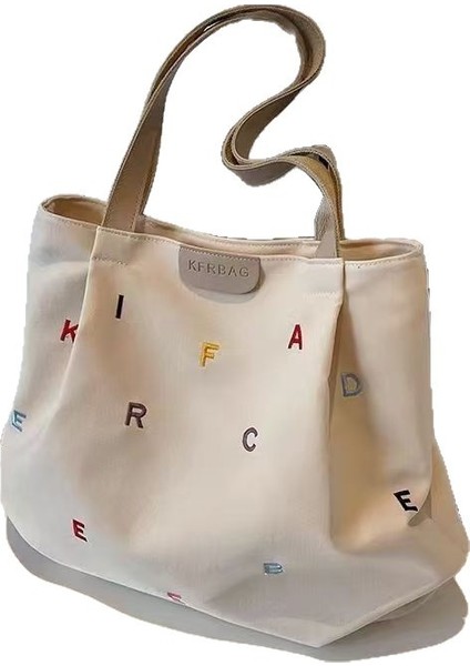 Tuval Gelgit Işlemeli Harfler El No Çanta (Yurt Dışından)