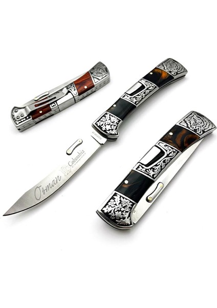 Kişiye Özel Isimli Columbia A3159-D 24 cm Isim Baskılı Columbia Ahşap Çakı
