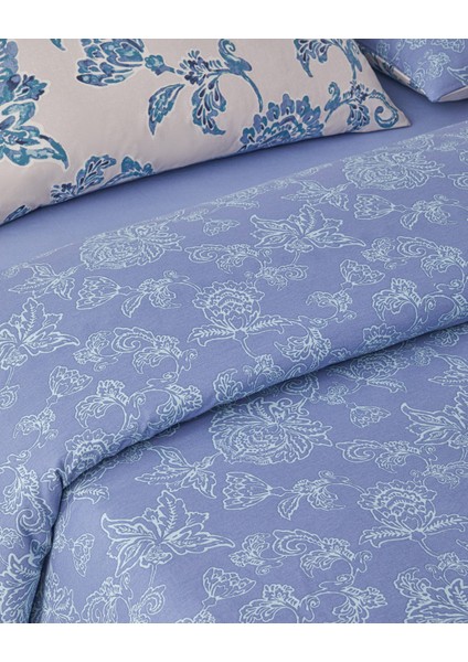 Curioleaf Pamuk Tek Kişilik Nevresim Takımı 160X220 cm Mavi - Bej