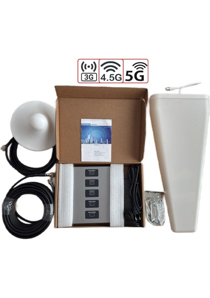Gsm Sinyal Yükseltici Şebeke Telefon Internet Yükseltici 5 Band Bant Set Ultra Güç 800 900 1800 2100 2600 Mhz