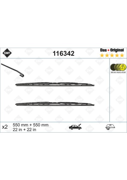 Silecek Süpürgesi Ön Audi A4 550 x 550 mm Eski Tip Lzwdr