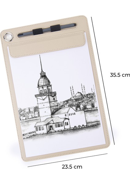 Kapaksız Sekreterlik Mıknatıslı Sanatsal Çizim A4 Rainbow Art Clip Board Vegan 23,5X35,5 cm. Bej fiyatları