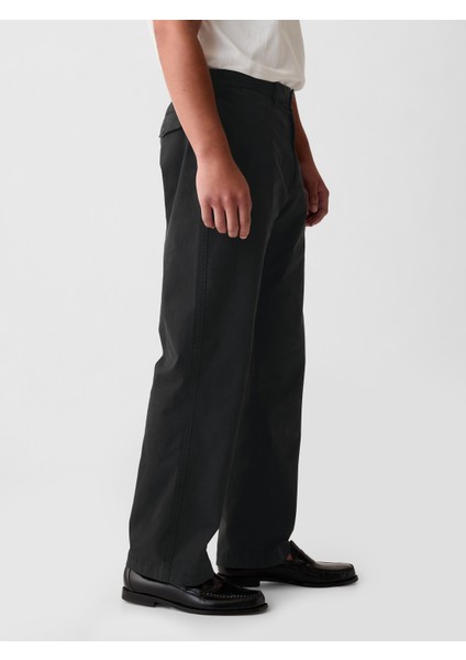 Erkek Siyah Modern '90S Loose Kaki Pantolon