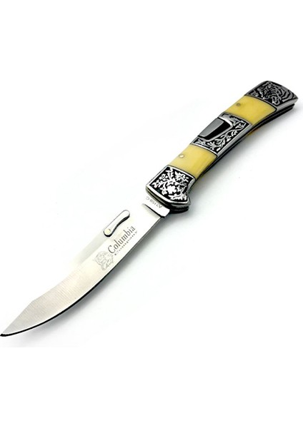 Kişiye Özel Isimli Columbia A3159-D 24 cm Kartal Baskılı Columbia Ahşap Çakı fiyatları