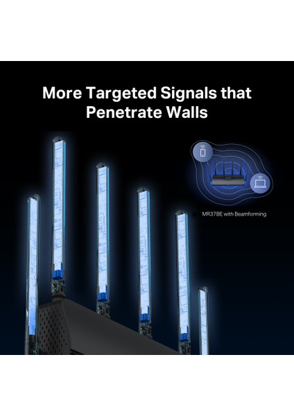MR37BE Wi-Fi 7 Router | BE6500 Mbps Hız | Dual-Band | Fiber Destekli | 2× 2.5g Port, 2× Gigabit Port | 6 Anten | Mlo | Easymesh | Geniş Kapsama | Hızlı 4k/8k Streaming & Oyun | Kolay Kurulum