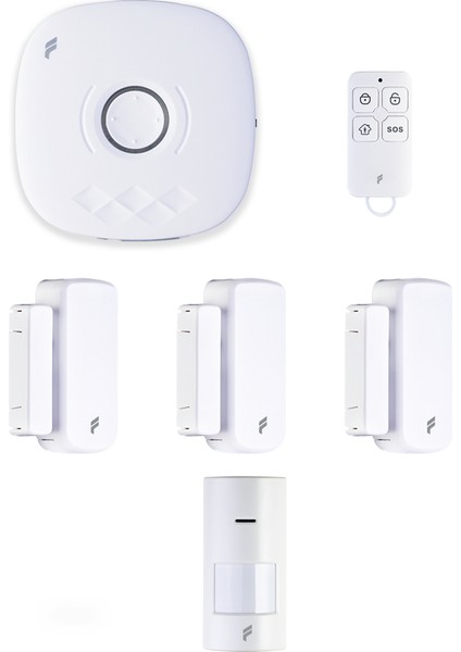Akıllı Pratik Alarm Seti; Akıllı Alarm, 3x Akıllı Kapı Pencere ve 1x Akıllı Hareket Sensörü, Kumanda indirimleri