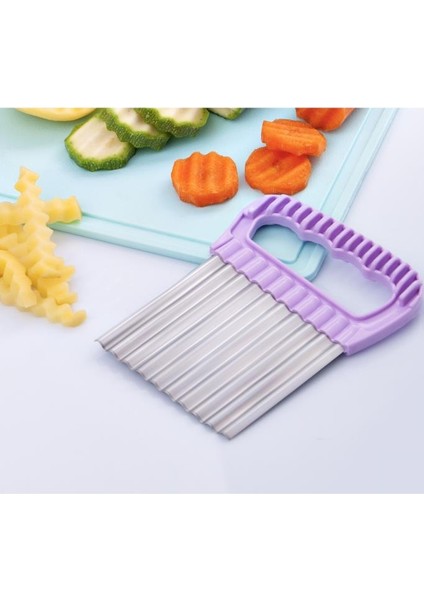3 Adet Tırtıklı Cips Doğrayıcı, Paslanmaz Şekilli Sebze Meyve Salatalık Patates Dilimleyici 3’lü Set fırsatları