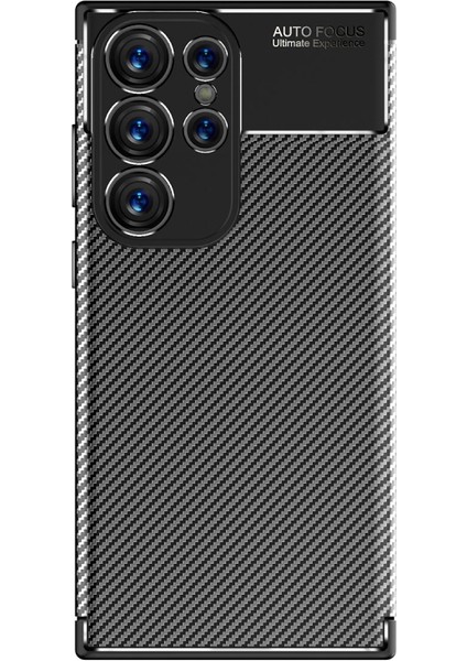 Samsung Galaxy S23 Ultra Kılıf Karbon Desenli Esnek Yüksek Kaliteli Meteryalden Üretilmiş Silikon Kapak Ryc/negro