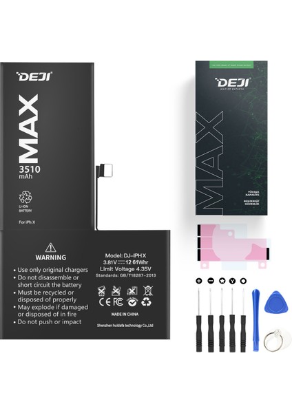 iPhone X Li-Ion Batarya 3510mAh – Yüksek Kapasiteli, Silikon Anot Teknolojili Orijinal Apple Uyumlu Pil