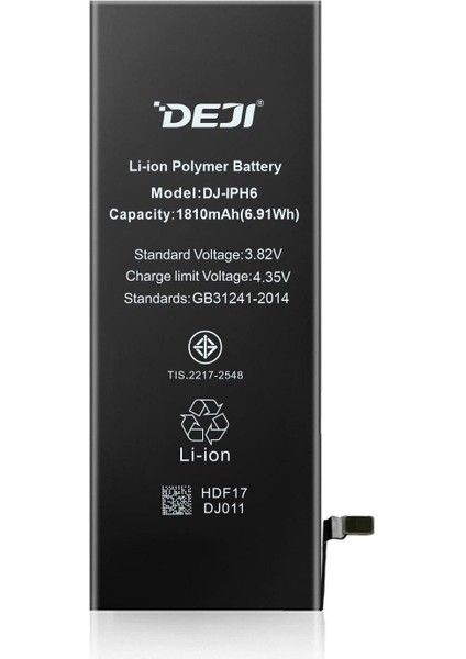 iPhone 6 Li-Ion Batarya 1810mAh – Silikon Anot ve TI Akıllı Çip ile Güvenli ve Uzun Ömürlü, Apple iPhone 6 Uyumlu