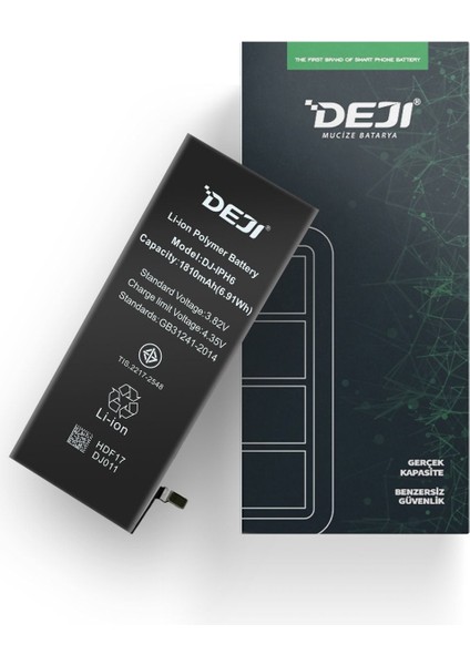 iPhone 6 Li-Ion Batarya 1810mAh – Silikon Anot ve TI Akıllı Çip ile Güvenli ve Uzun Ömürlü, Apple iPhone 6 Uyumlu