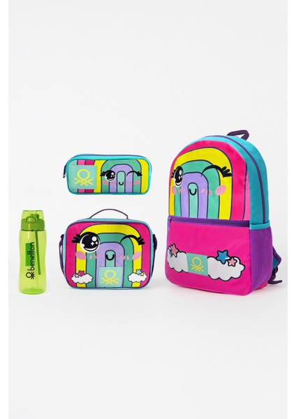 Gökkuşağı İlkokul Çantası, Beslenme Kalemlik Okul seti- Matara Hediyeli 75997