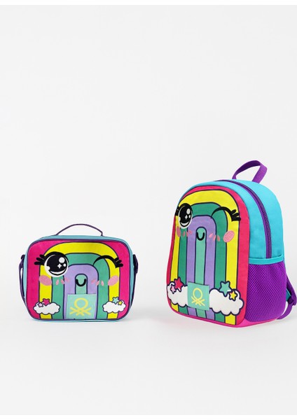 . Gökkuşağı Desenli Kız Çocuk Anaokul Çantası