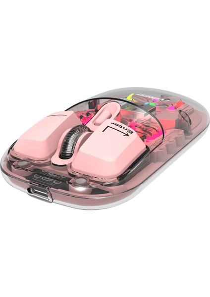 SM-BT89 Opal Şarj Edilebilir Sessiz Pembe Transparan Rgb 2in1 2bt ve 2.4ghz Kablosuz Mouse modelleri