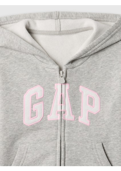 Kız Bebek Gri Gap Relaxed Logo Fermuarlı Sweatshirt fiyatları