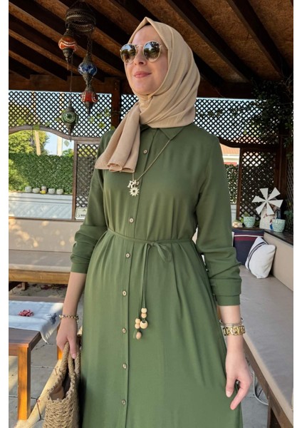 Süreyya Gömlek Elbise Haki fırsatları