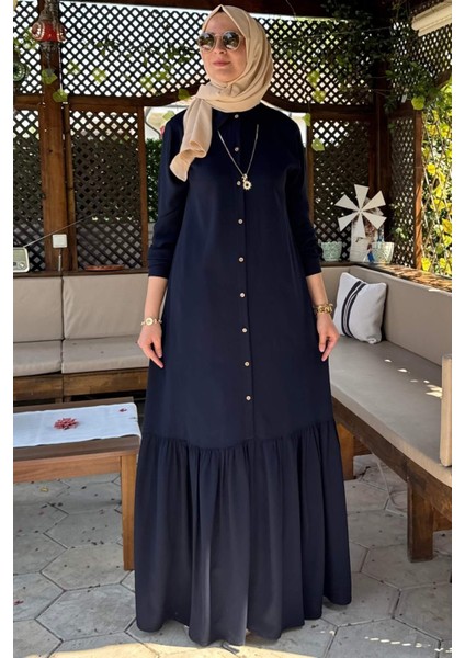 Süreyya Gömlek Elbise Lacivert
