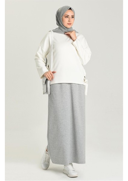 Beli Bağlamalı Cepli Spor Etek - 00152-1.008 - Gri