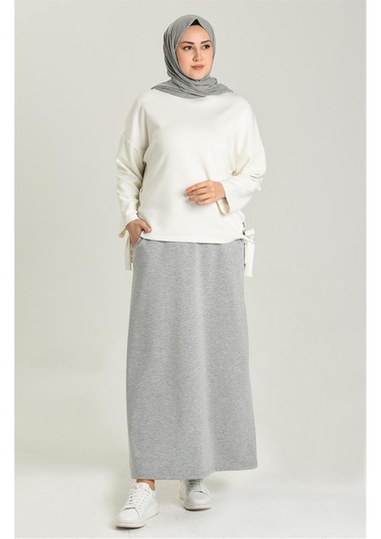 Beli Bağlamalı Cepli Spor Etek - 00152-1.008 - Gri fiyatları