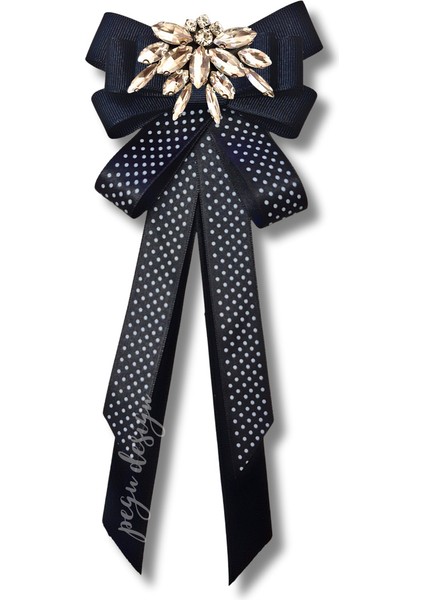 Shine Seri Siyah Kurdele Broş,okul Iş , Gömlek Ceket Yaka Çiçek