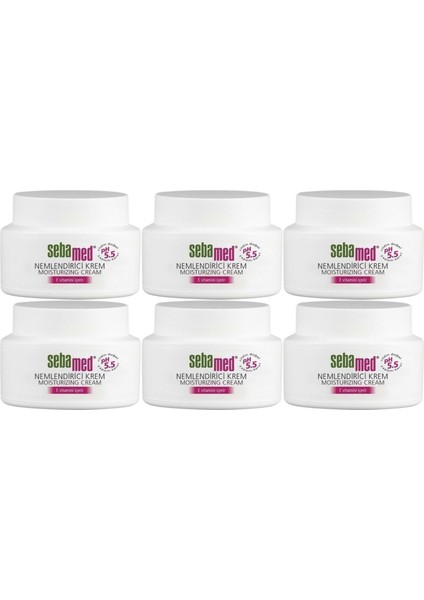 Nemlendirici Cilt Bakım Kremi 75ML Günlük Bakım (Yüz - Boyun - Vücut) (6 Lı Set)