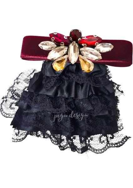 Shine Seri Bordo Kurdele Broş,okul Iş , Gömlek Ceket Yaka Çiçek