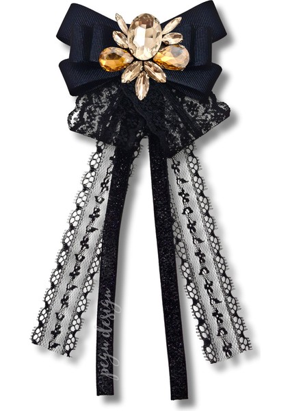 Shine Seri Siyah Kurdele Broş,okul Iş , Gömlek Ceket Yaka Çiçek