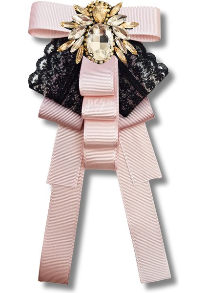 Shine Seri Pudra Ekru Grogren Kurdele Taşlı Yaka Çiçeği Broş Okul,iş,şal,gömlek