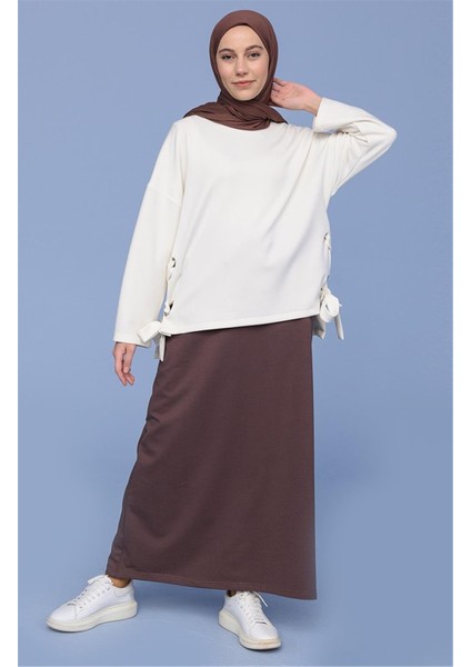 Beli Bağlamalı Cepli Spor Etek - 00152-1.028 - Kahverengi