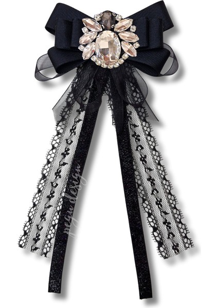 Shine Seri Siyah Kurdele Broş,okul Iş , Gömlek Ceket Yaka Çiçek