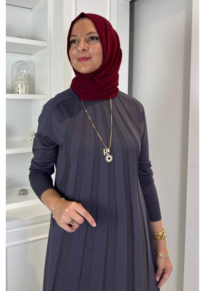 Beyza Fitilli Triko Elbise Antrasit fiyatları