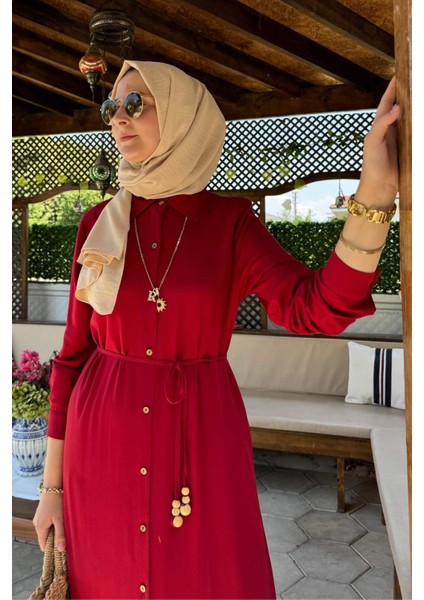 Süreyya Gömlek Elbise Kırmızı fiyatları