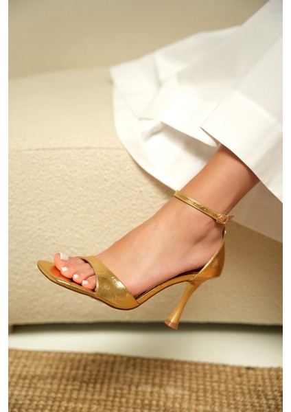 Henry Gold Tek Bant Kadın Topuklu Ayakkabı modelleri