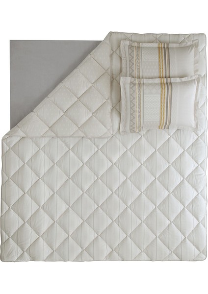 Bedding Pamena Tek Kişilik Pamuk Uyku Seti 155x215 cm – Çizgili Gri, Terletmeyen ve Çift Taraflı Tasarım