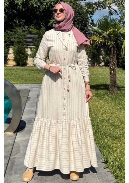 Süreyya Çizgili Gömlek Elbise Siyah fiyatları