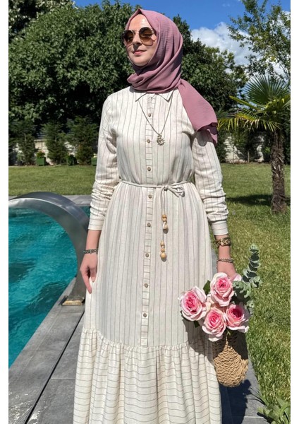 Süreyya Çizgili Gömlek Elbise Siyah indirimleri