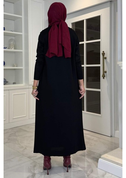 Gözde Broşlu Triko Elbise Siyah indirimleri