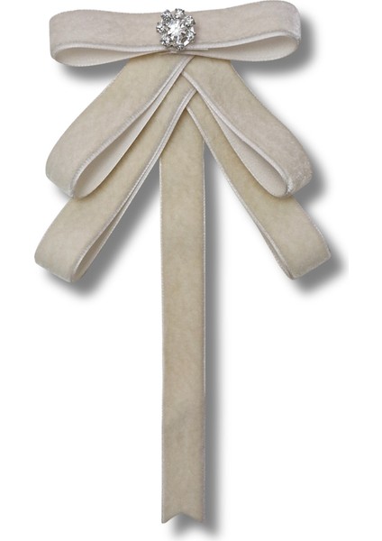 Ekru Kadife Taşlı Broş Okul,iş, Yaka Broş,yaka Çiçeği, Yaka Iğnesi