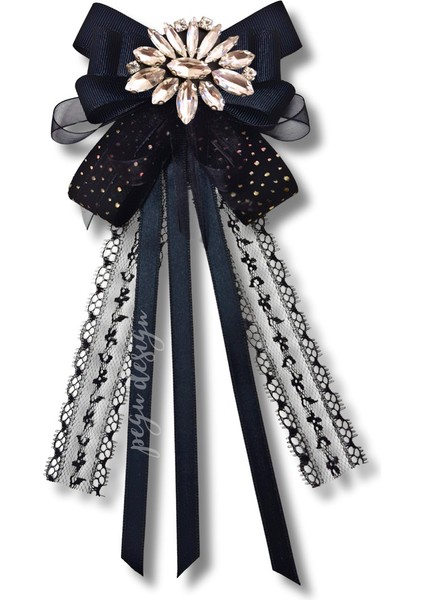 Shine Seri Siyah Kurdele Broş,okul Iş , Gömlek Ceket Yaka Çiçek