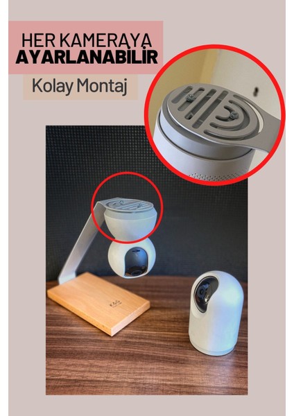 Xiaomi, Tapo c200, Anker eufy, Güvenlik Kameralarına Uyumlu Stand 360 Derece Görüş Açısı Düzelten Askı Aparatı (KAMERA DEĞİLDİR)