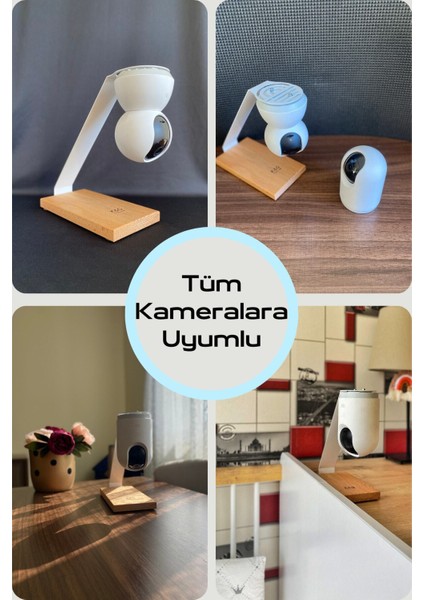 Xiaomi, Tapo c200, Anker eufy, Güvenlik Kameralarına Uyumlu Stand 360 Derece Görüş Açısı Düzelten Askı Aparatı (KAMERA DEĞİLDİR)
