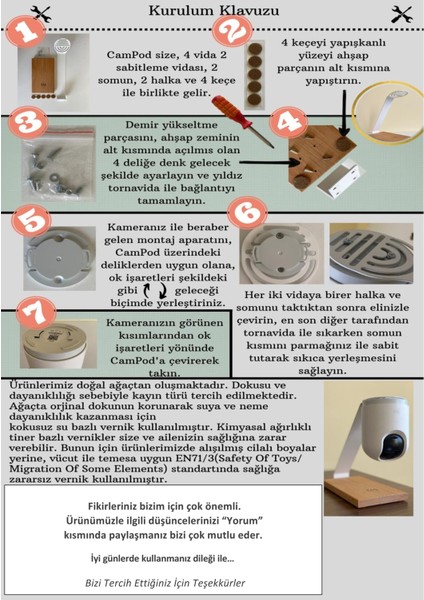 Xiaomi, Tapo c200, Anker eufy, Güvenlik Kameralarına Uyumlu Stand 360 Derece Görüş Açısı Düzelten Askı Aparatı (KAMERA DEĞİLDİR)