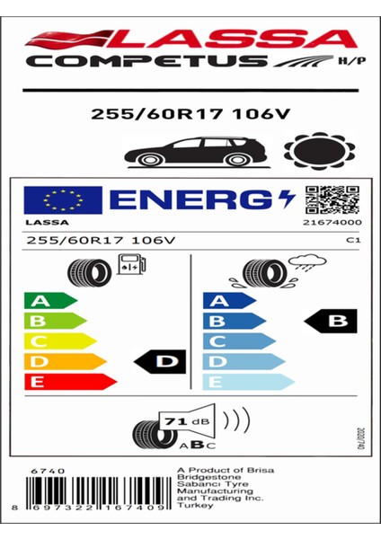 255/60R17LT 106V Competus H/p (4x4-Suv) Yaz Lastiği (Üretim YILI:2022) Lv Ambalajlı Gönderim fiyatları