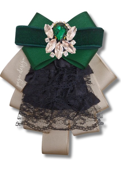 Shine Seri Yeşil Kurdele Kurdele Taşlı Yaka Çiçeği Broş Okul,iş,şal,gömlek