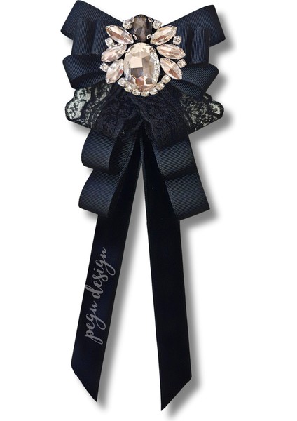 Shine Seri Siyah Kurdele Broş,okul Iş , Gömlek Ceket Yaka Çiçek