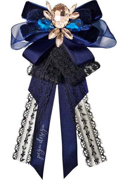 Shine Seri Lacivert Kurdele Broş,okul Iş , Gömlek Ceket Yaka Çiçek