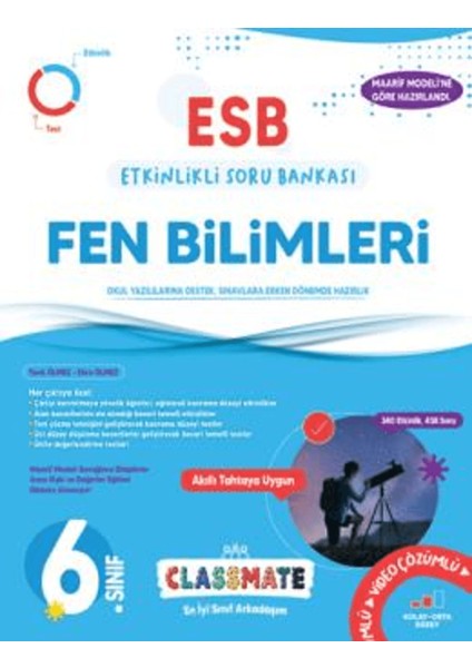 6. Sınıf Classmate Fen Bilimleri Etkinlikli Soru Bankası / Okyanus Yayınları / 9786259566757